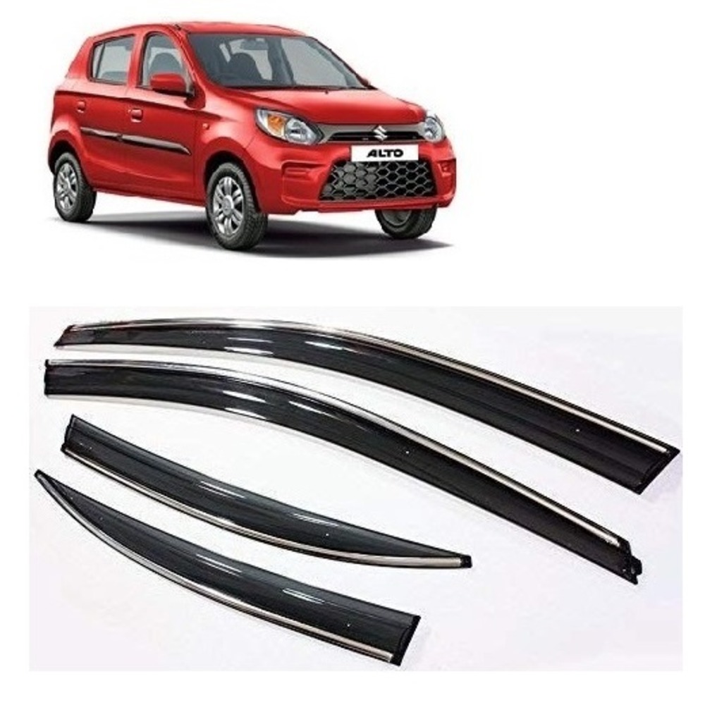 rain window door visor wind deflectors and sunshield protectors For Alto 800 - black